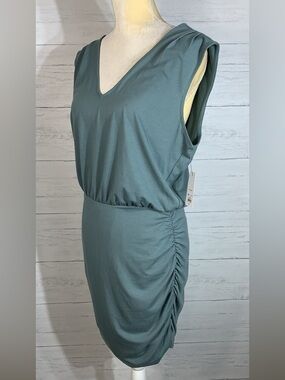 Nine West Sleeveless V-Neck Midi Dress in Sage